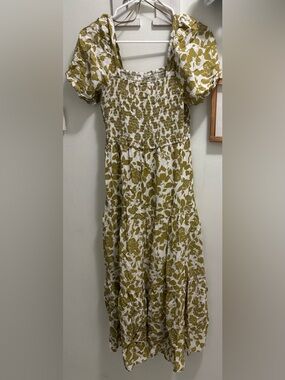 Olive Floral Maxi Dress